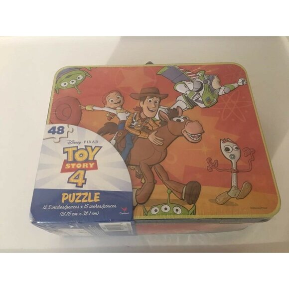 New Disney Toy Story Four 7 7/8" Tin Lunch Box with 48 Piece Puzzle-Sealed - Picture 6 of 6